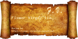 Fixmer Virgília névjegykártya